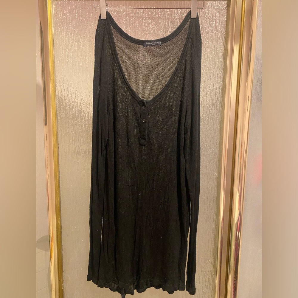 GUC Brandy🩷Melville Knit Long-sleeve Henley Lightweight Blouse Size Onesize